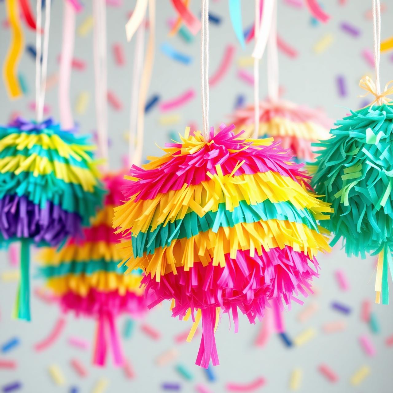 Piñatas de cartón artesanales terminadas